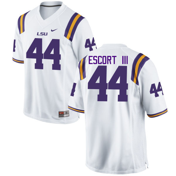 Men LSU Tigers #44 Clifton Escort III College Football Jerseys Game-White - Click Image to Close